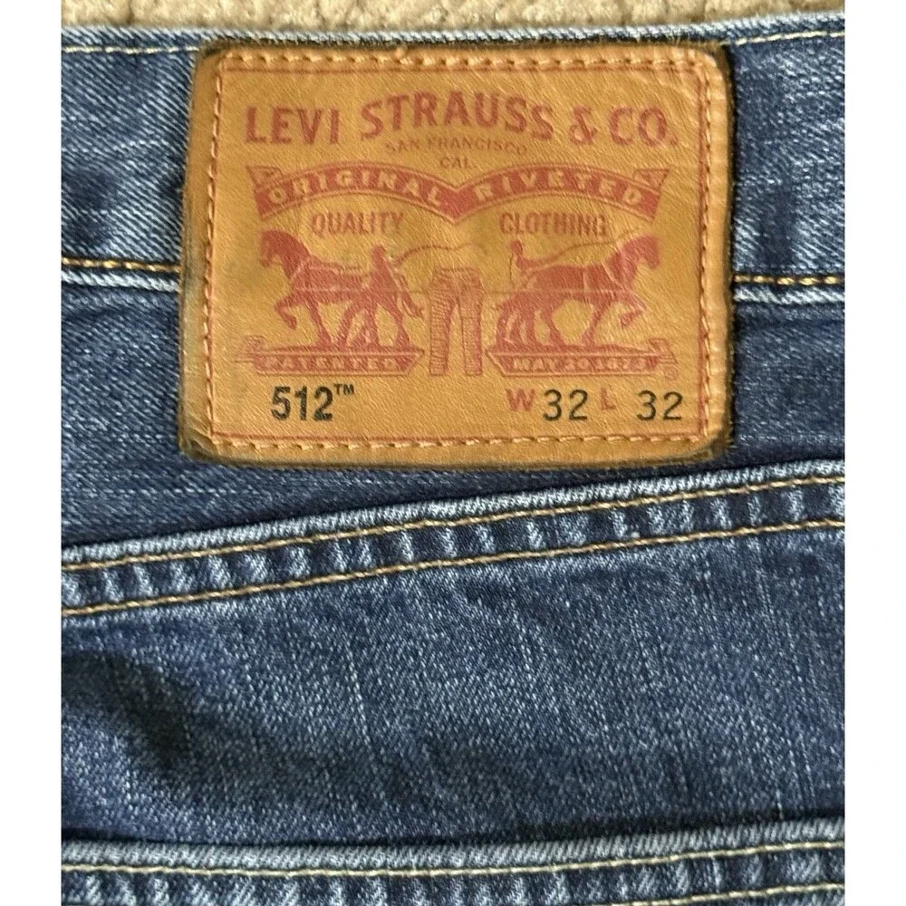 Levi’s 512 Mens 32x32 Slim Taper Jeans Blue Denim Stretch Red Tab 5 Pocket Pants